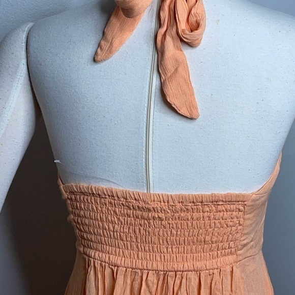 Free People The Endless Summer Peach My Long Time Love Maxi Halter Dress Size XS - Picture 6 of 9